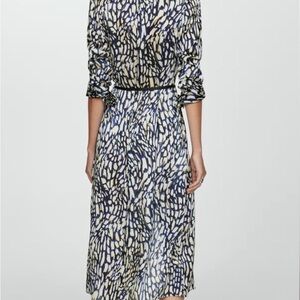 Mango Abstract Patterned Long Sleeve Dress